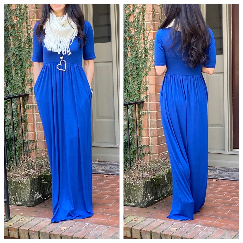 ✨LAST ONE✨Royal Blue Maxi dress with side pockets - Picture 3 of 8